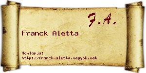 Franck Aletta névjegykártya