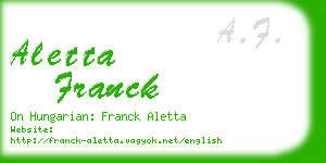 aletta franck business card